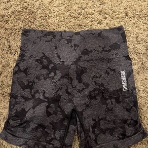 Gymshark Dark Gray Camo High-Waist Bike Shorts